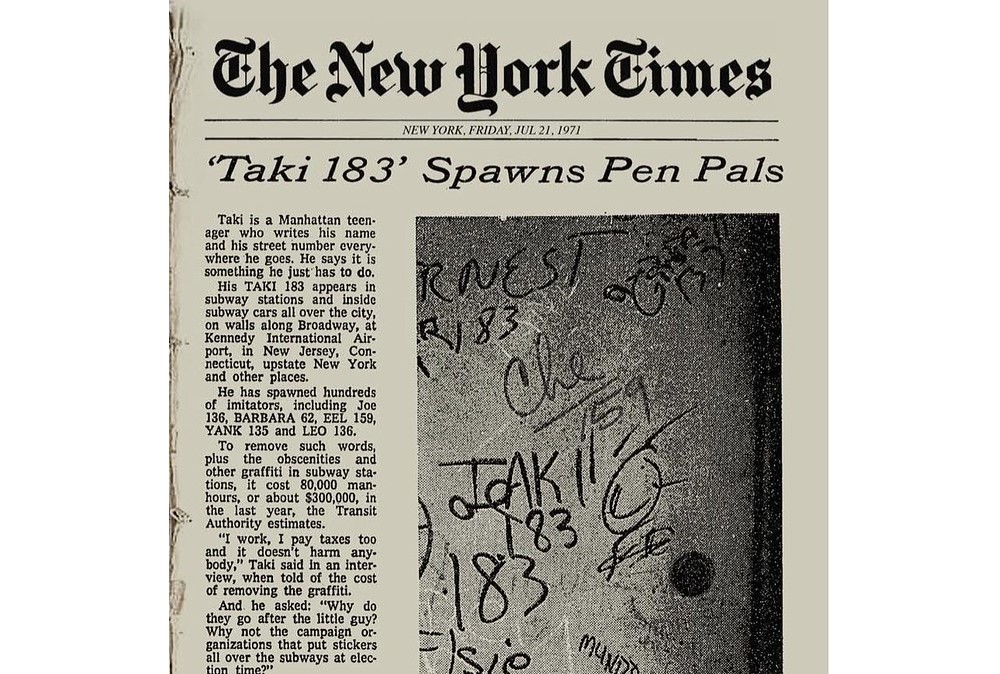 Вырезка статьи о Таки 183 в "Нью-Йорк Таймс"